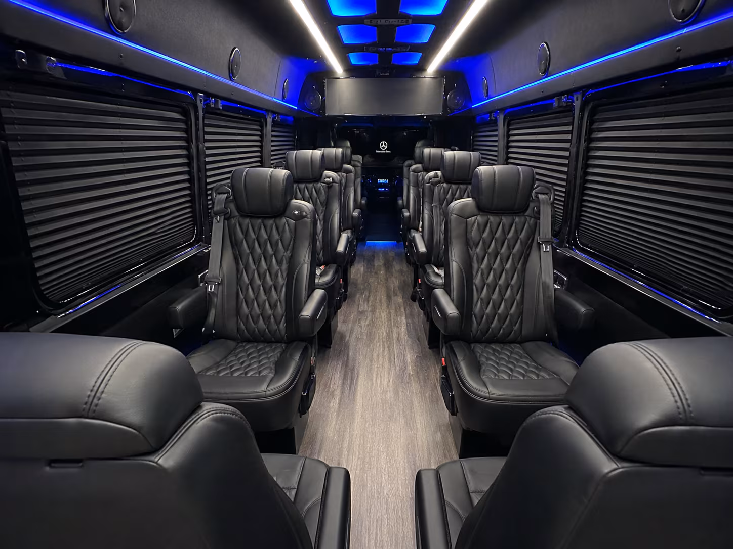 killeen area high school prom groups ride together on a sprinter van